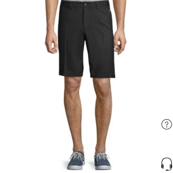 J.Linderberg Men's Flat-front Shorts In Black Sz-36 - Picture 1 of 7